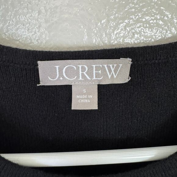 J.Crew Cashmere Fringe-Trim Sweater Tank Sz S Black Stretch Fitted Soft Pullover - Picture 5 of 8